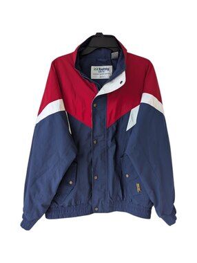 Tourney Vintage 90s Mens M Gore-Tex Waterproof Colorblock Jacket 24x27 Navy Red